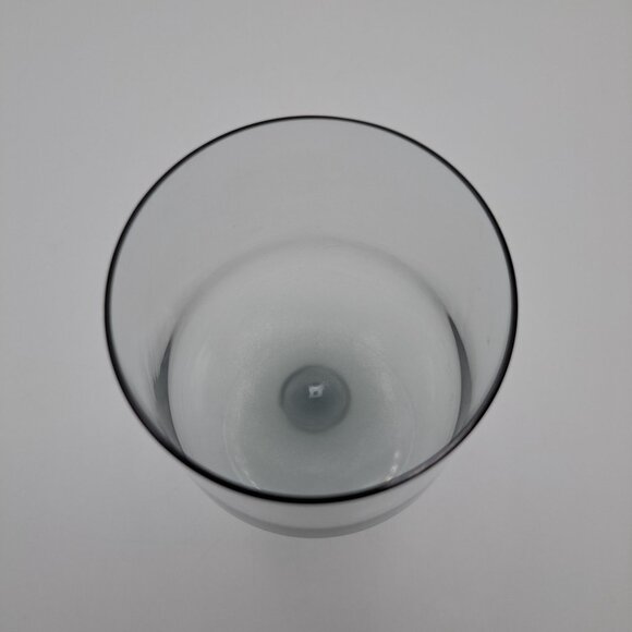 Serenity Gray Smoke Glass Wine Goblet With Clear Stemware - Picture 3 of 11